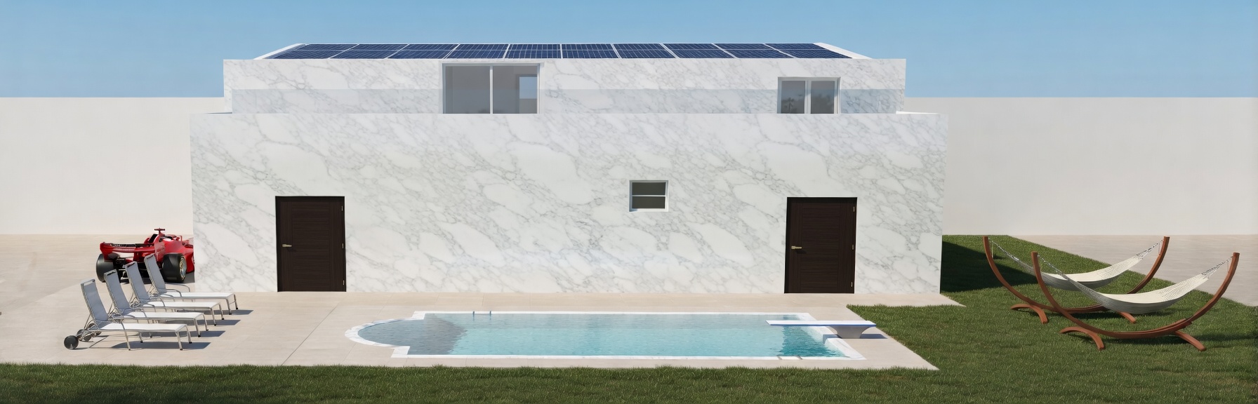 Vista Darrere — Piscina i àrea de descans