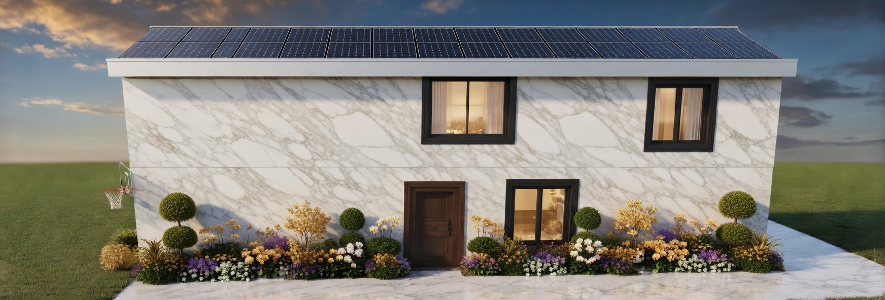 Vista frontal de la mansió